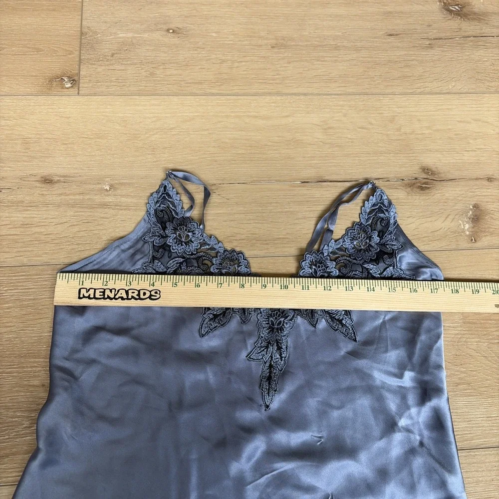 100% Silk Women's Camisole & Shorts Pajama Set Silky Silk Lace Size Medium